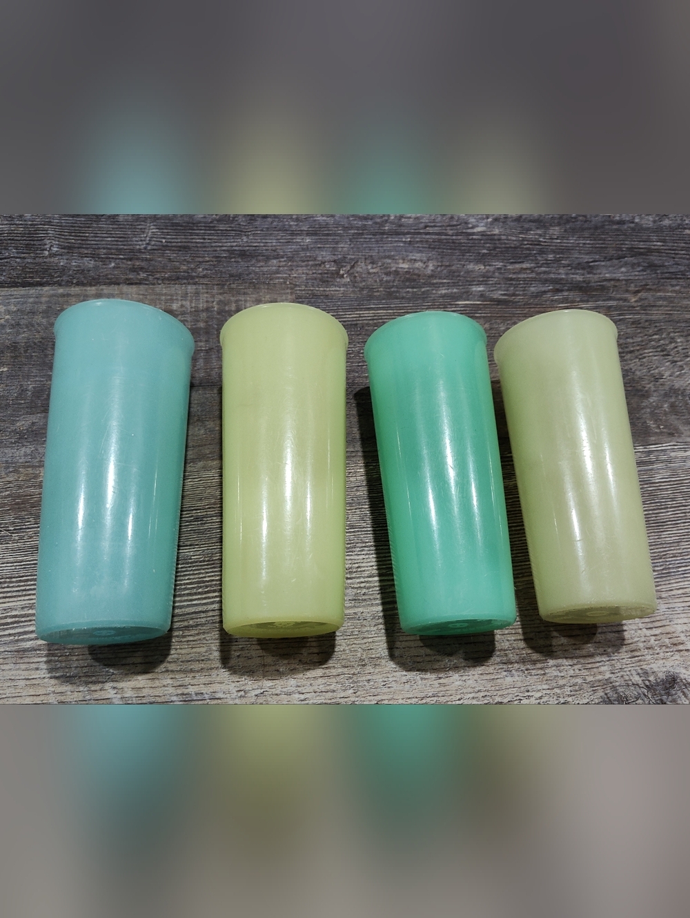 TUPPERWARE #107 Vintage Pastel TUMBLERS 6.5" Beverage Cups 12 Oz. Made In USA